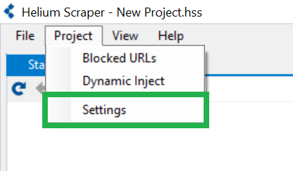 Project settings