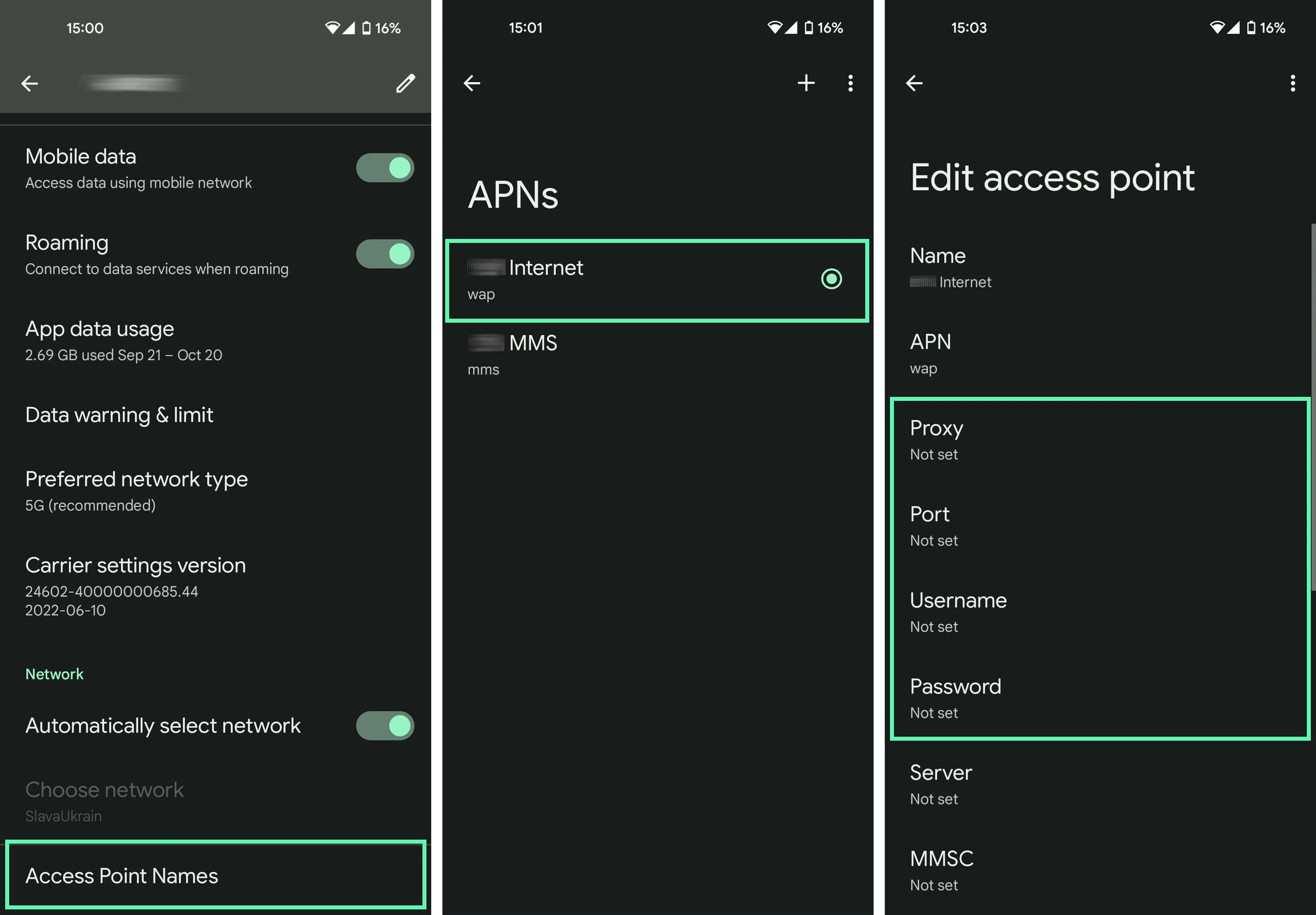 Configuring proxy