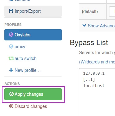 Apply changes