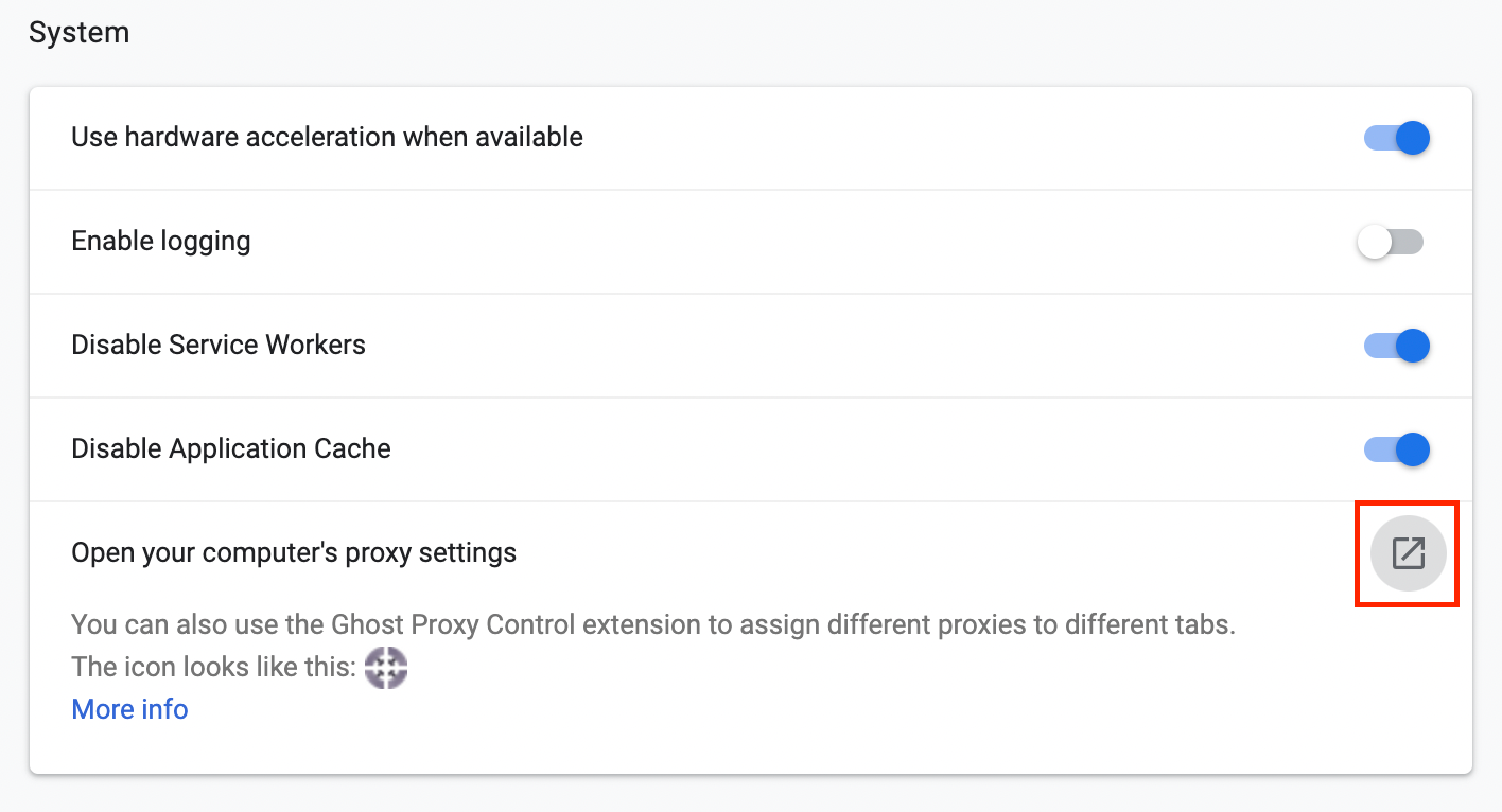 Open your computer's proxy settings