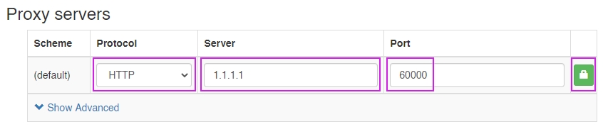 Configuring proxy